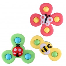 3 PCS Baby Suction Cup Spinning Top Early Learning Toy	